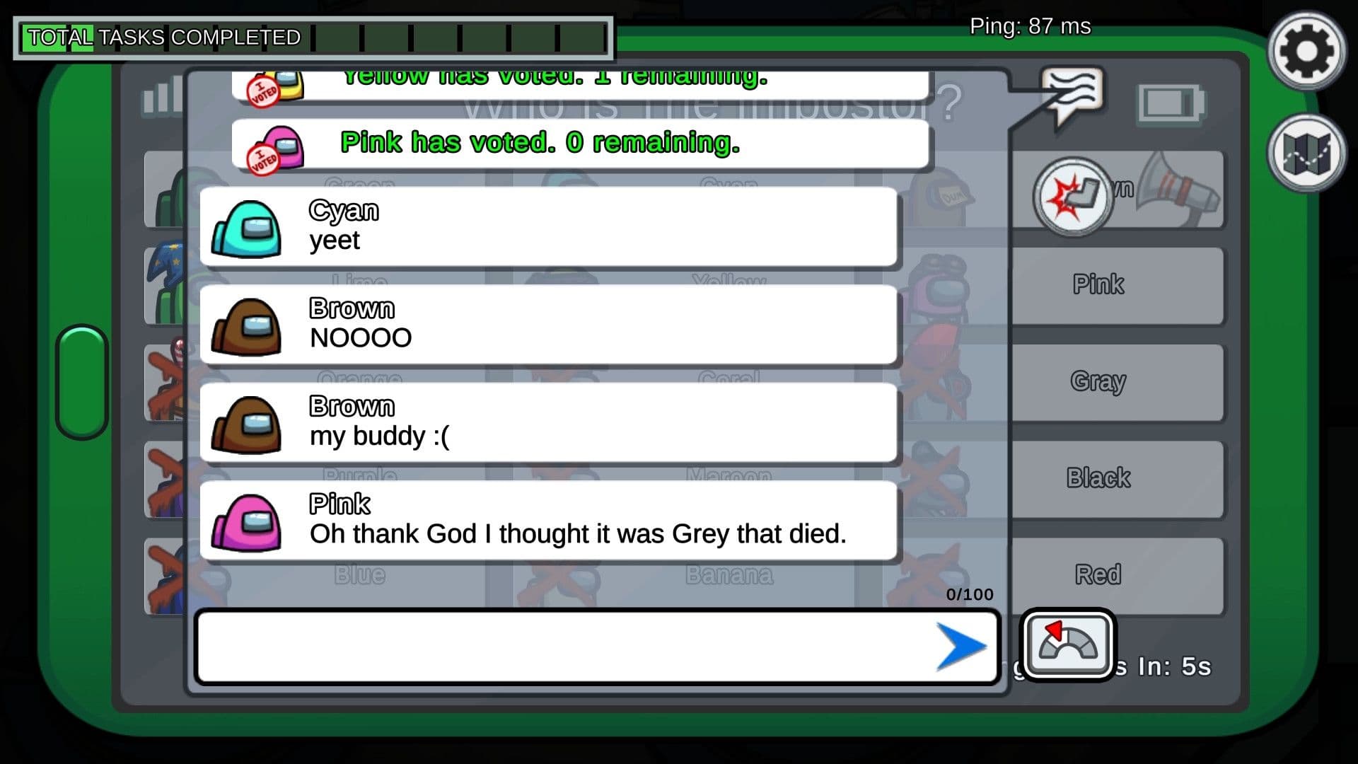 Among Us Gameplay Screen