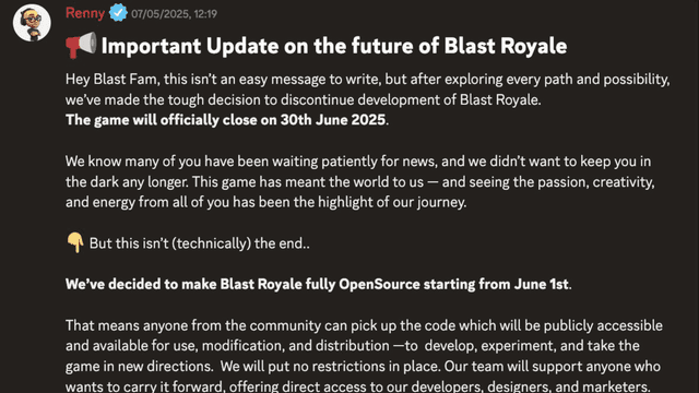Blast Royale Game to End Development