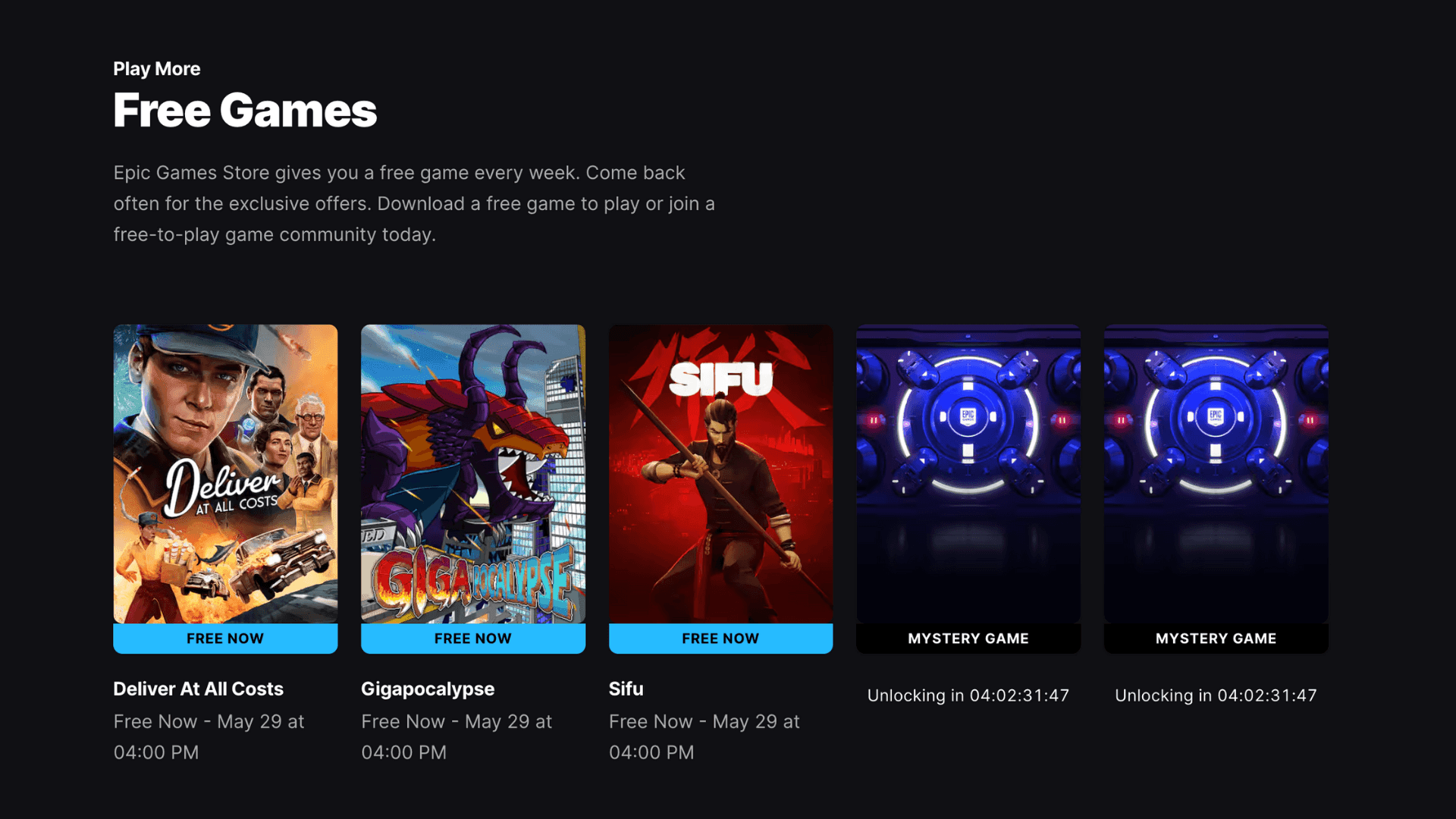 Epic Games Store Adds New Free Games