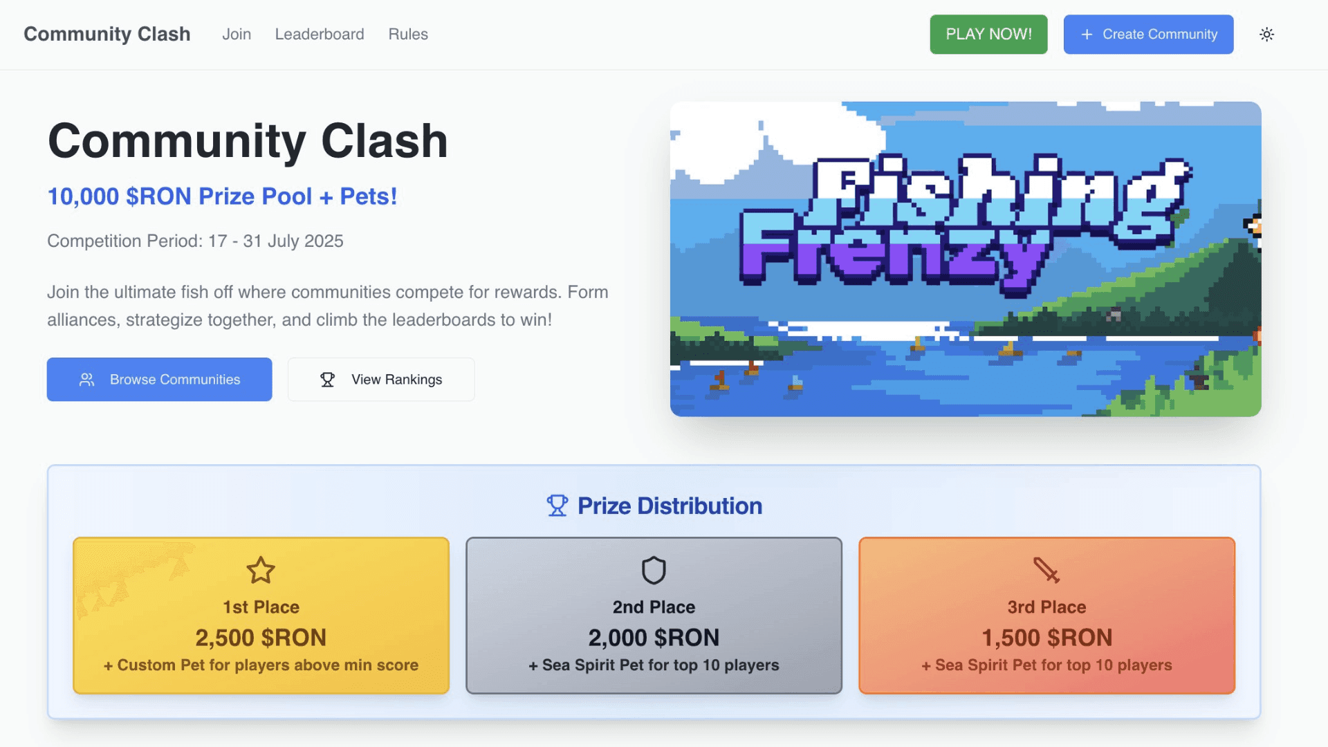 Fishing Frenzy Community Clash Tournament