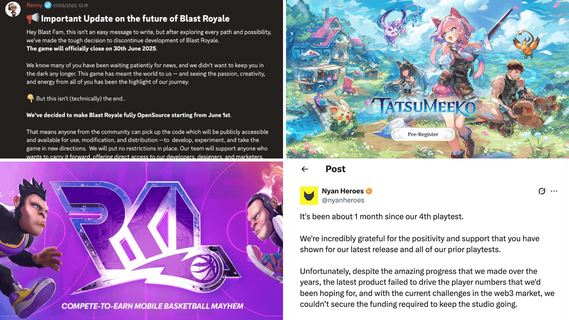 Four Web3 Games Shutdown in One Week