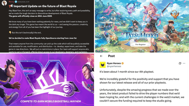 Four Web3 Games Shutdown in One Week
