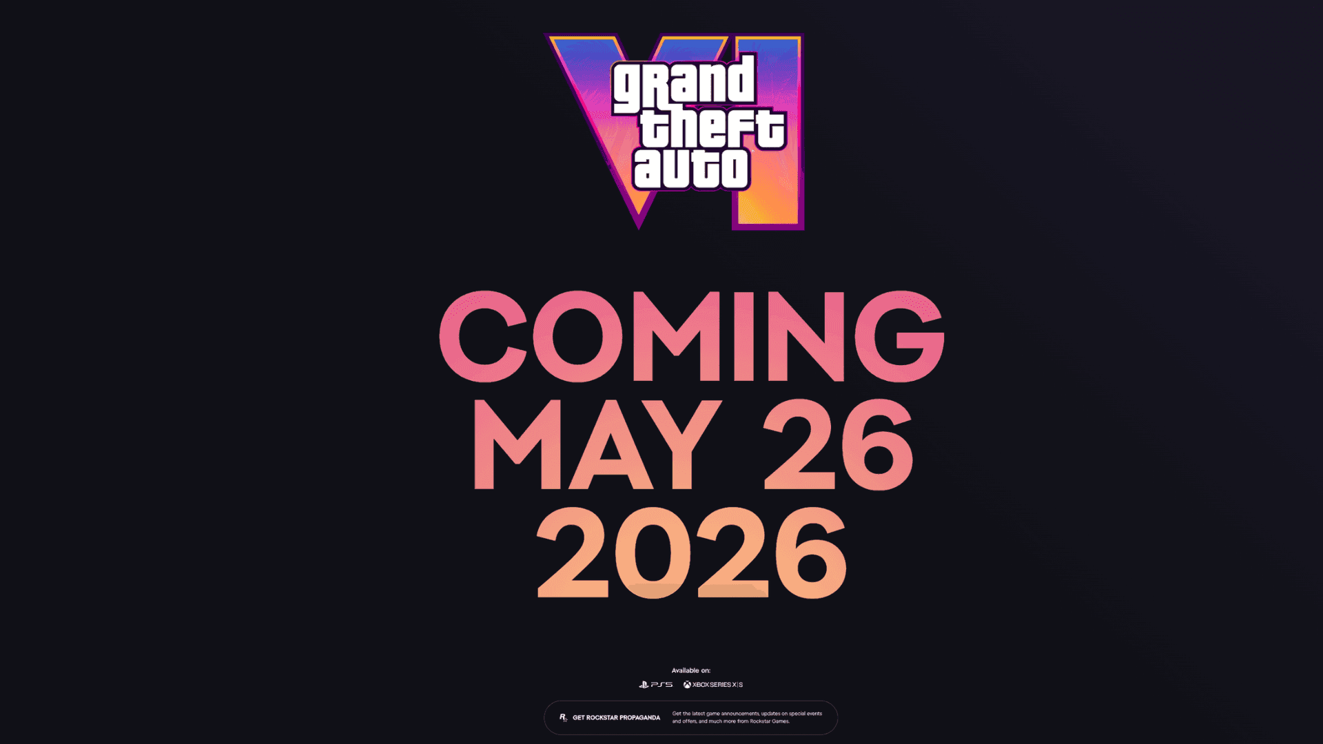GTA 6 Release Date Locked for May 2026