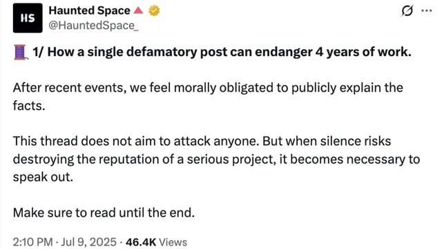 Haunted Space Faces Community Backlash