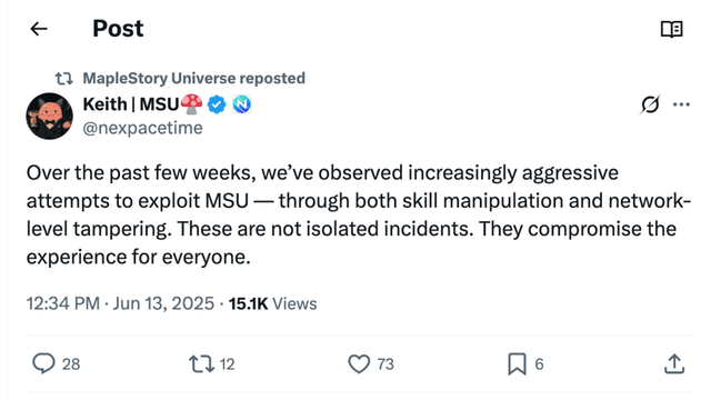 MapleStory Universe Faces Security Breach