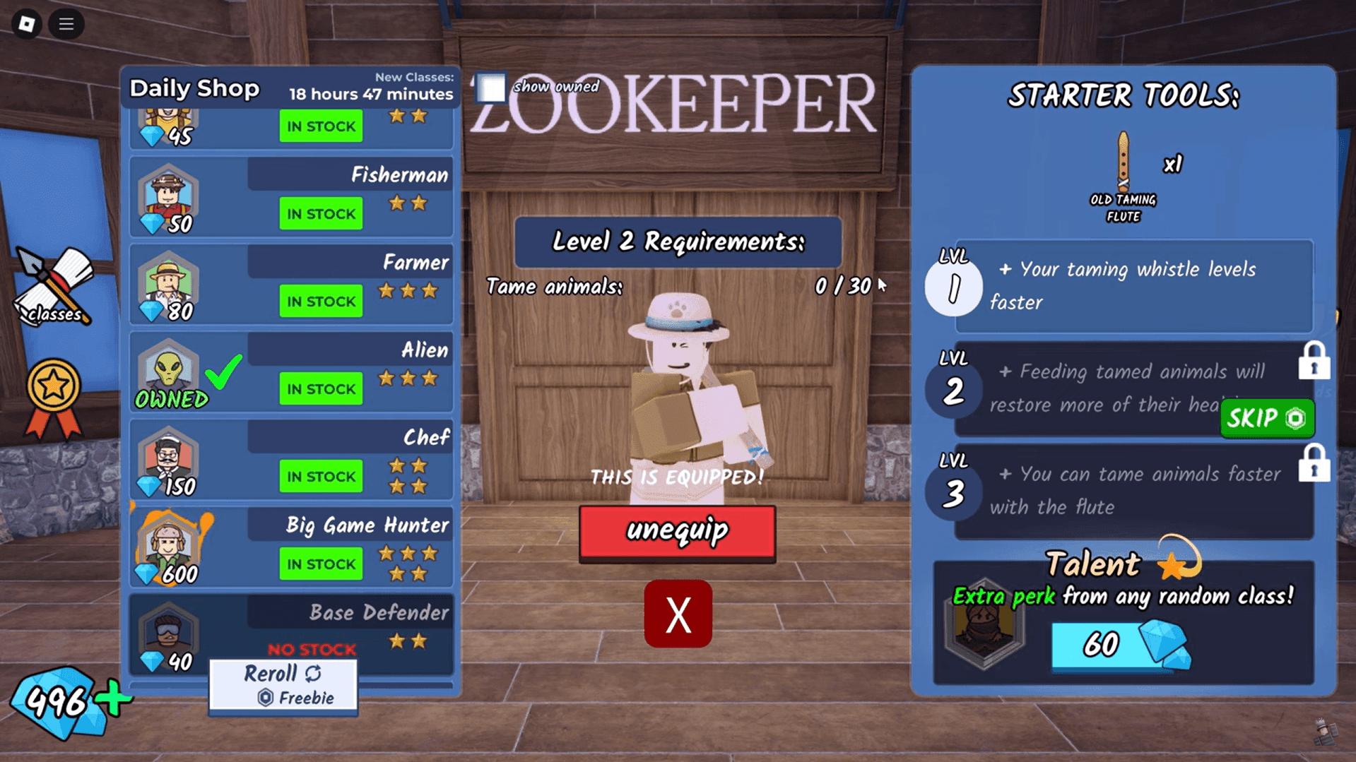 99 Nights in the Forest Ultimate Zookeeper Class Guide