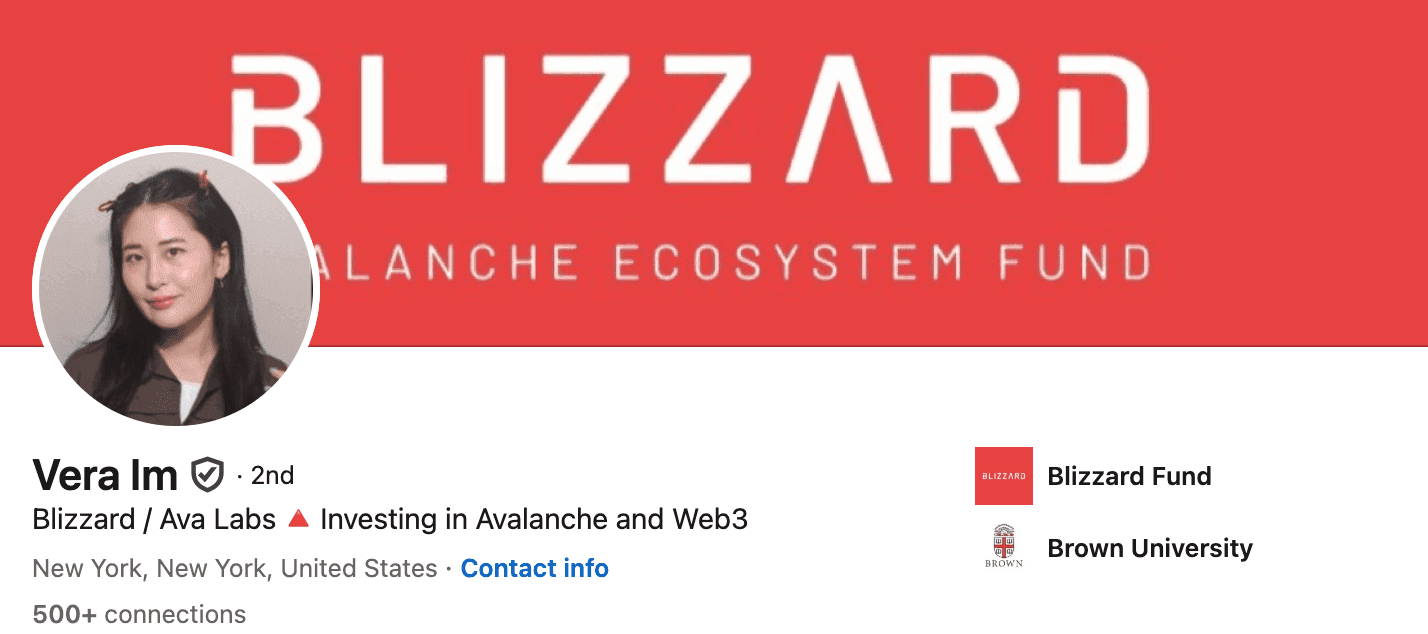 Vera Im (Senior Investment Associate at the Blizzard Fund)