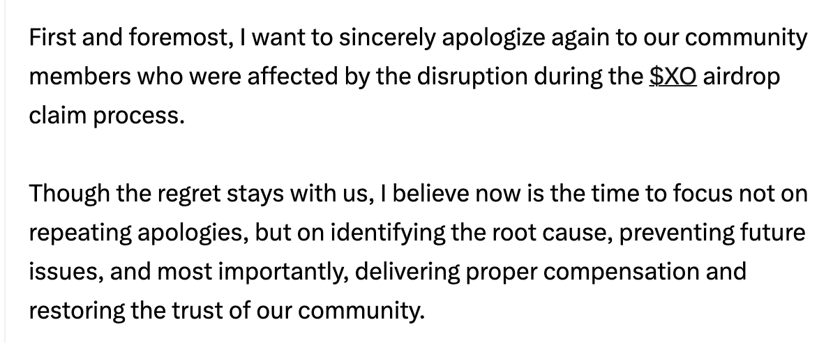XOCIETY Addresses $XO Airdrop Incident