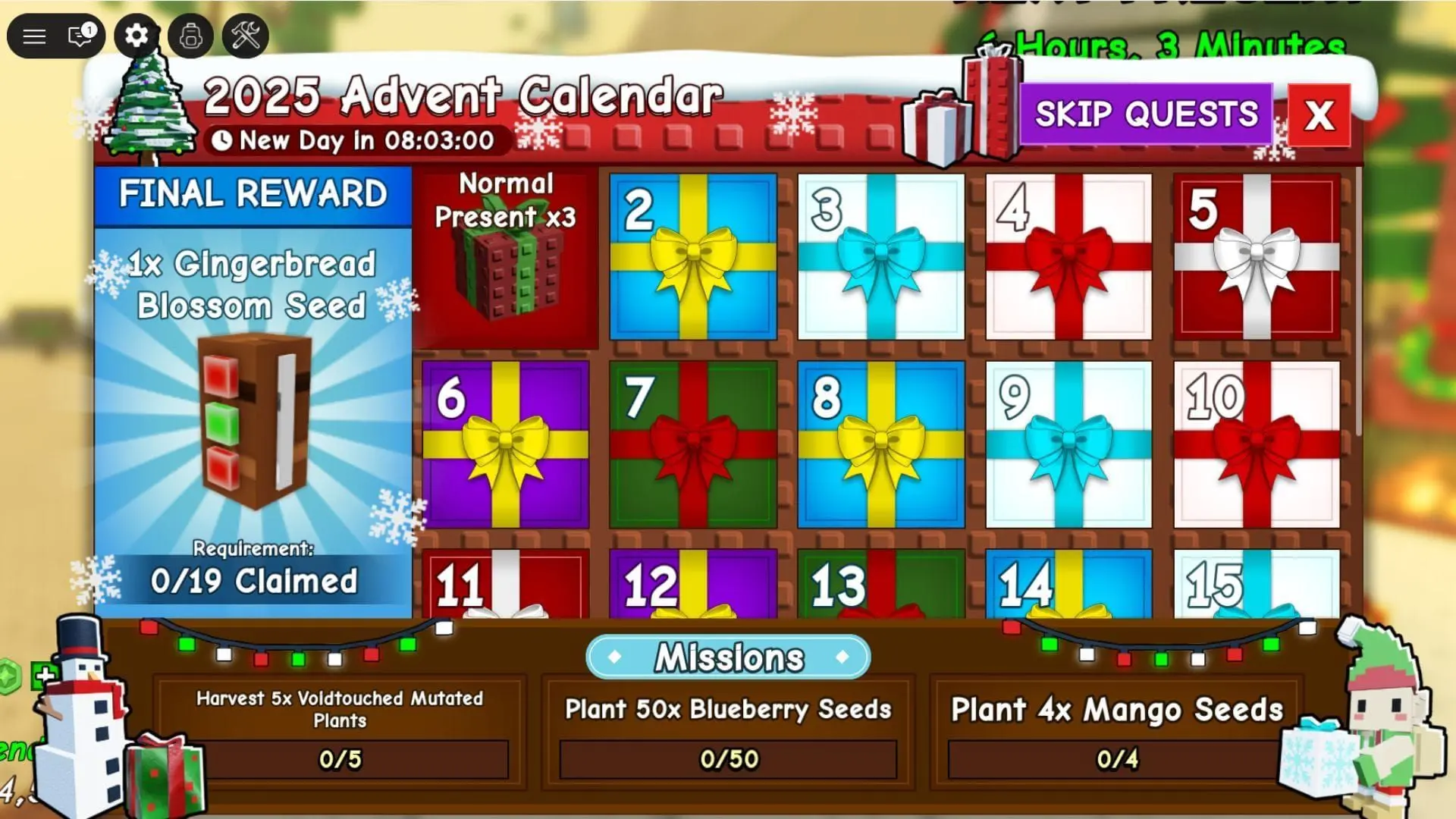 Daily mission interface