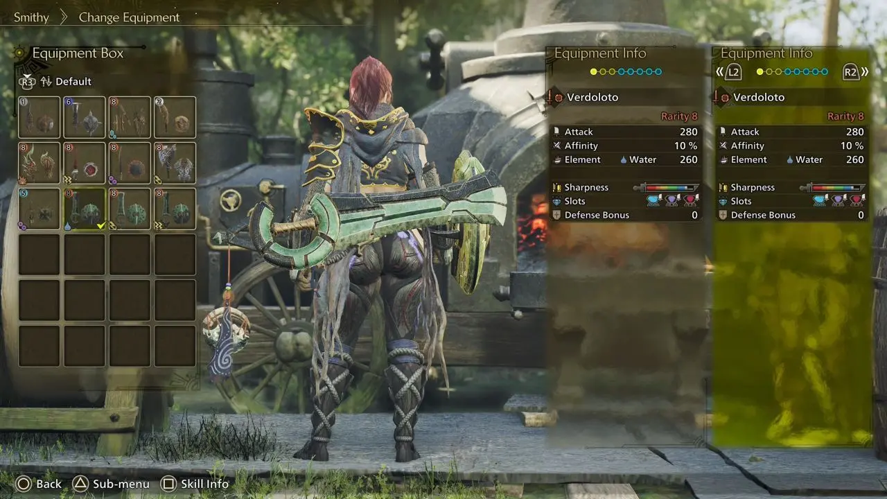 Gogma Artian upgrade menu