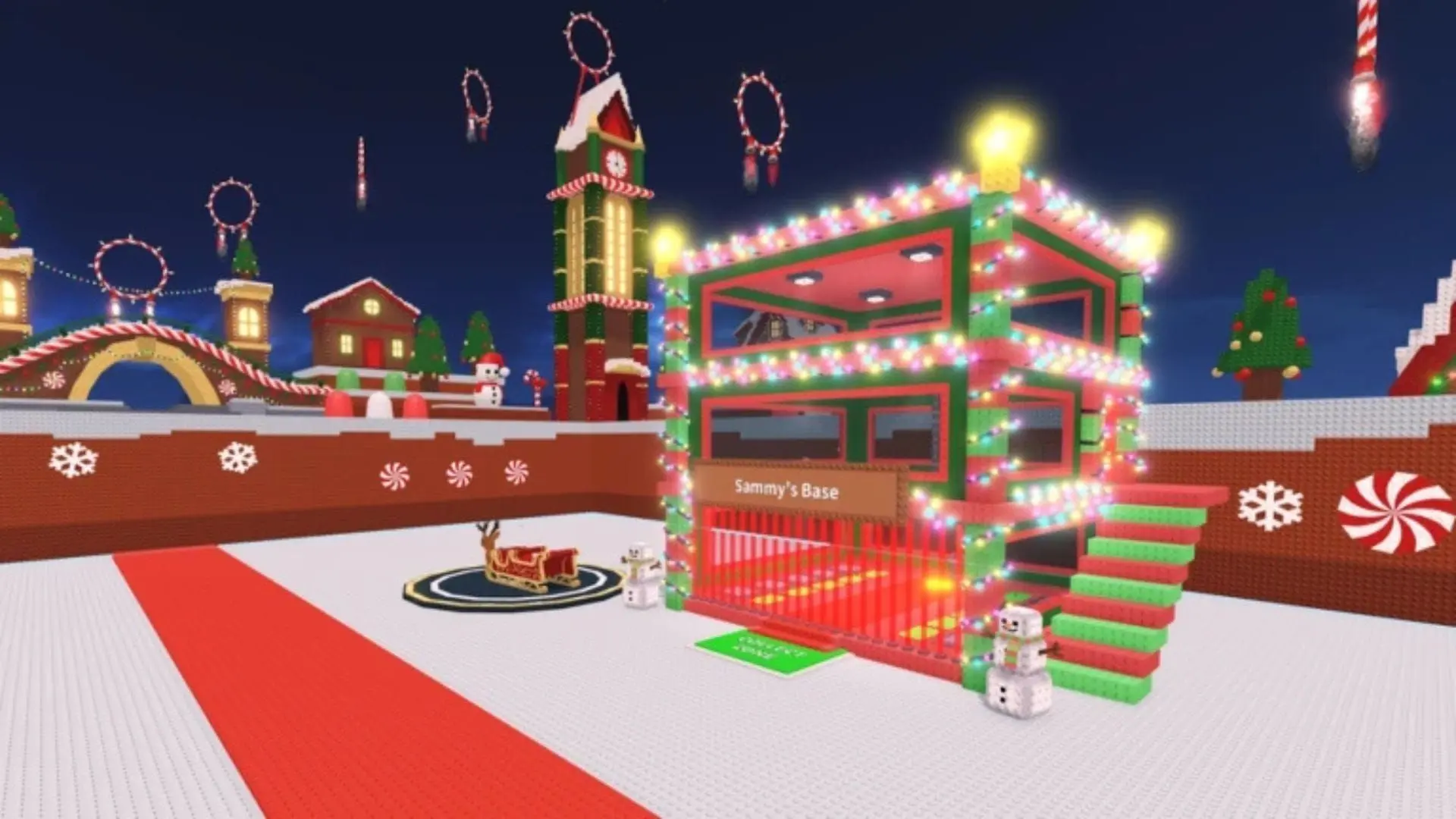 Gingerbread Town festive lobby