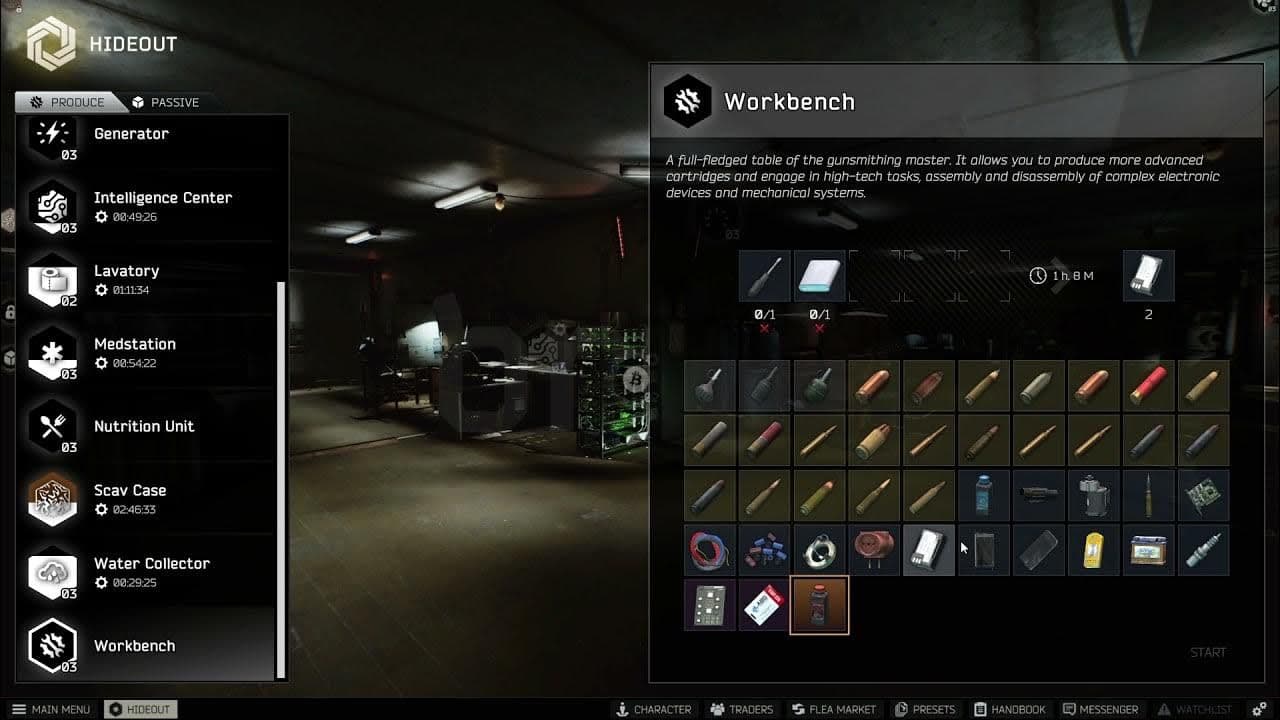 Hideout progression system for new Tarkov players