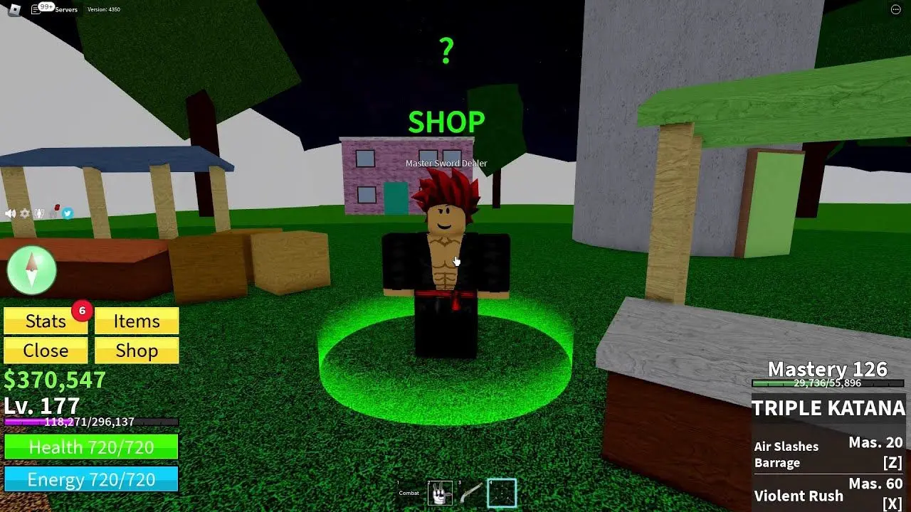 Sword dealer weapon options