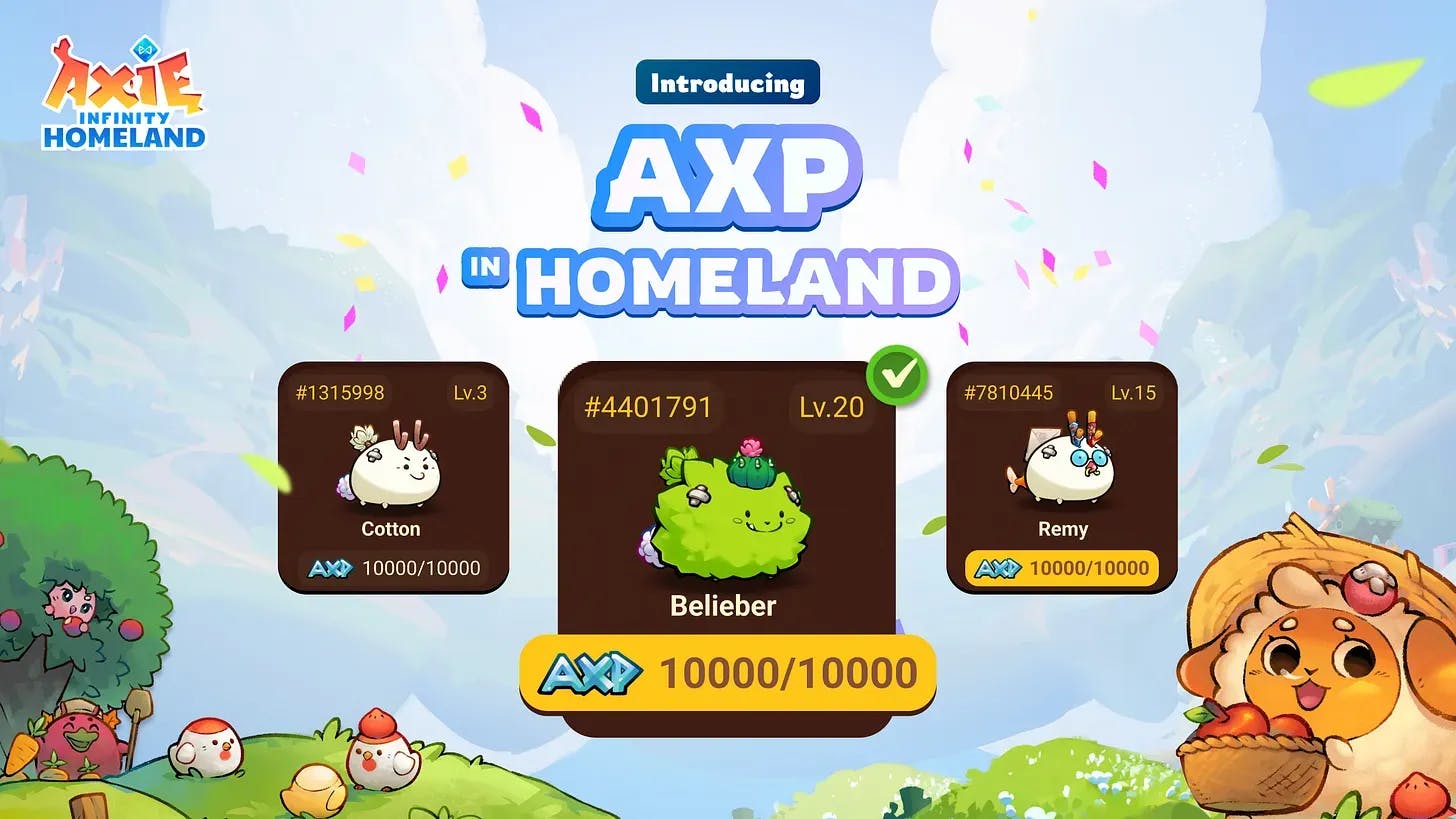 Axie Infinity Introduced AXP in Homeland