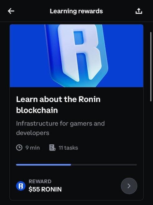 Coinbase Learn & Earn Campaign Featuring Ronin is Now Live