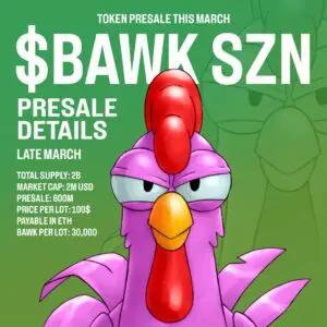 Get $BAWK in the Chicken Derby Token Presale