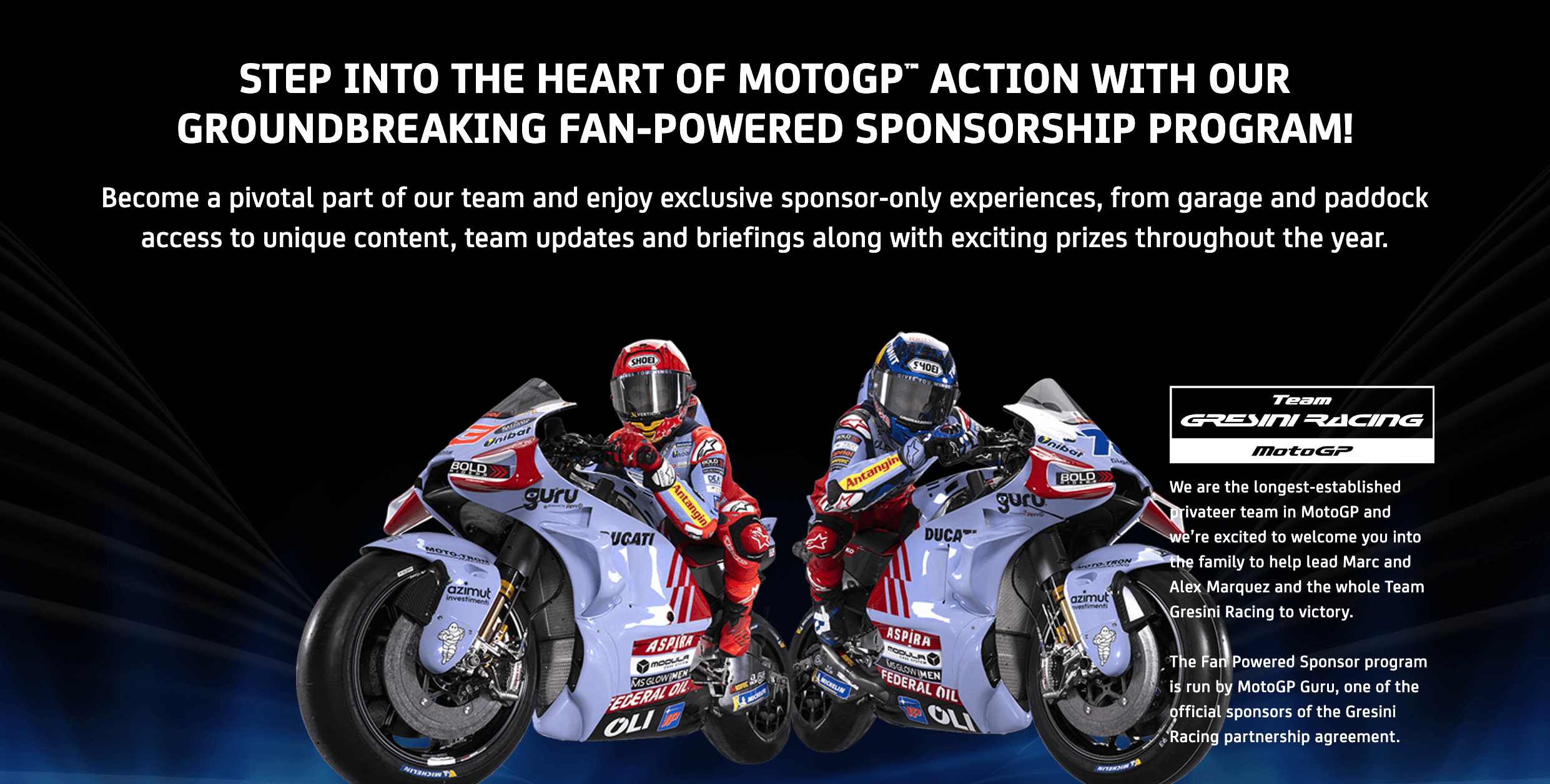 Gresini Racing Launches Fan-Powered Sponsorship Program