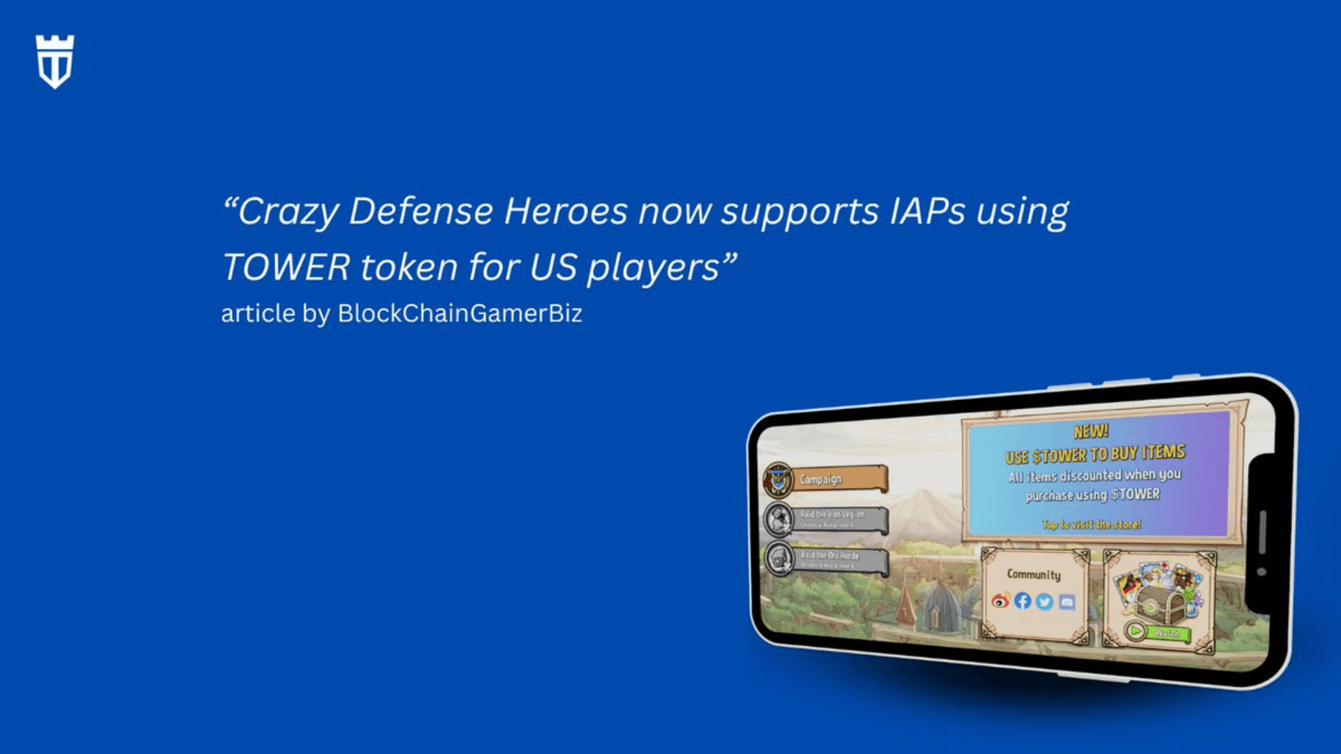 Crazy Defense Heroes Adds TOWER Token for IAPs