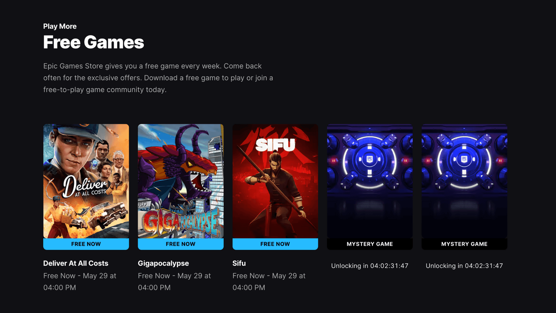 Epic Games Store Adds New Free Games