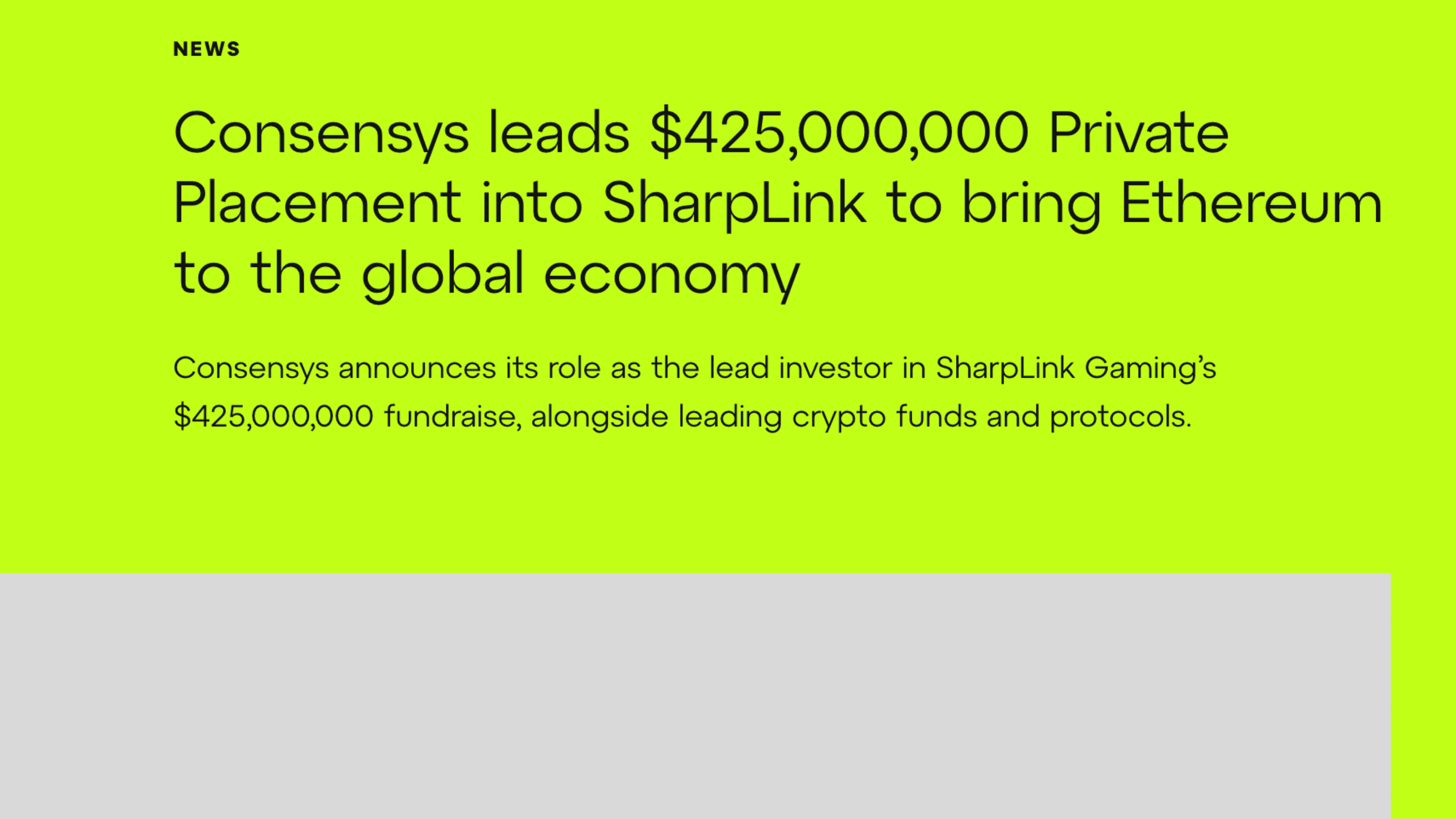 SharpLink Secures $425 Million