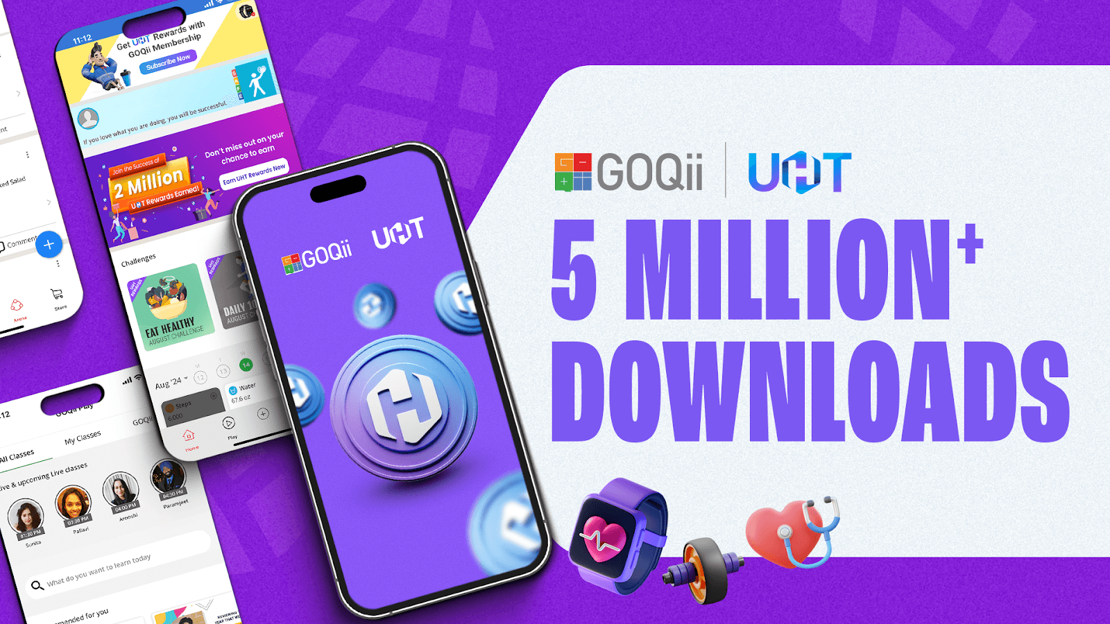 GOQii Reaches 5M Downloads, Introduces ‘Universal Health Token' Rewards