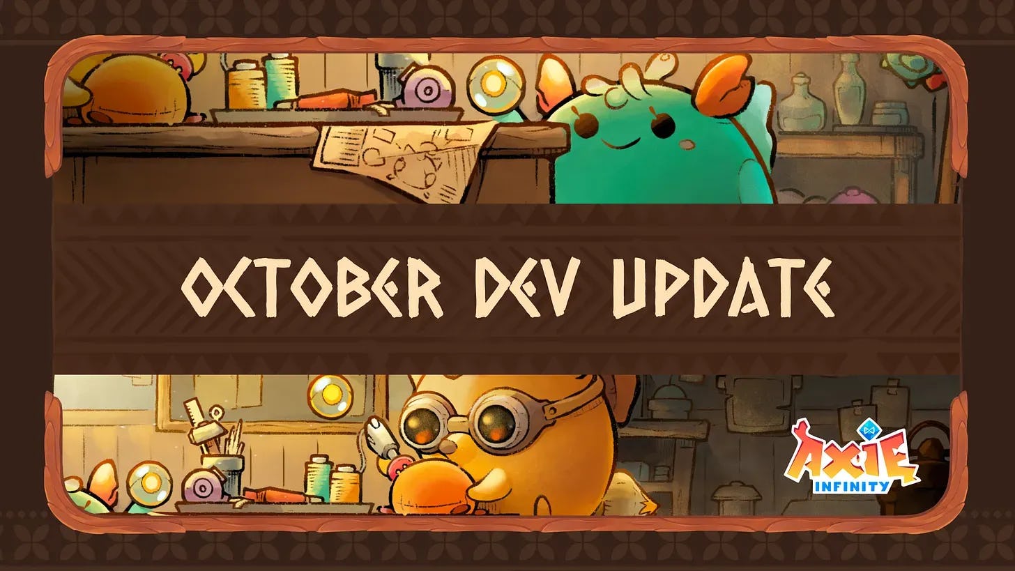Axie Infinity October Development Update: Origins, Season 5, Project T, and More