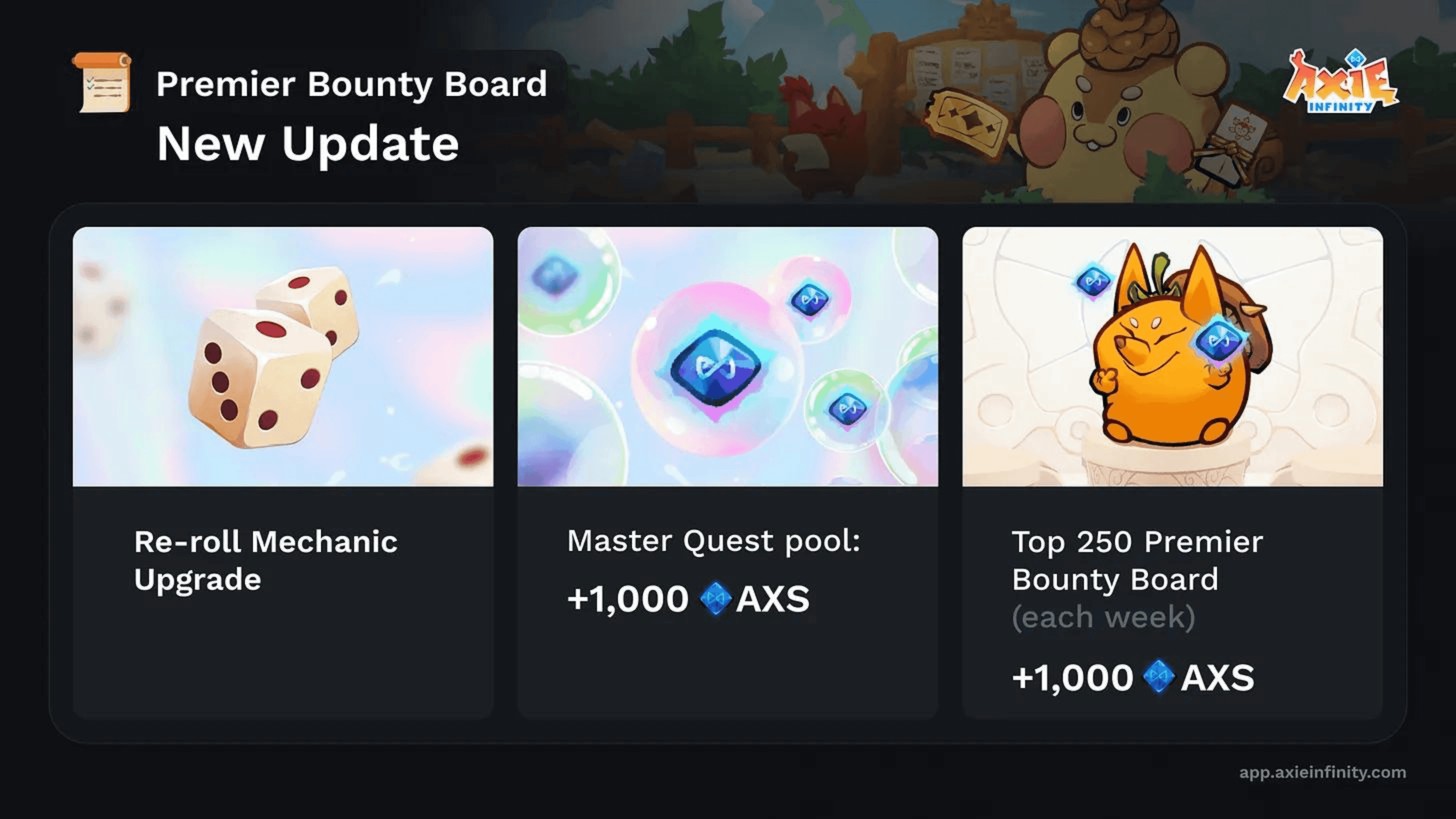 Axie Premier Bounty Board Update Featuring Enhanced Rewards