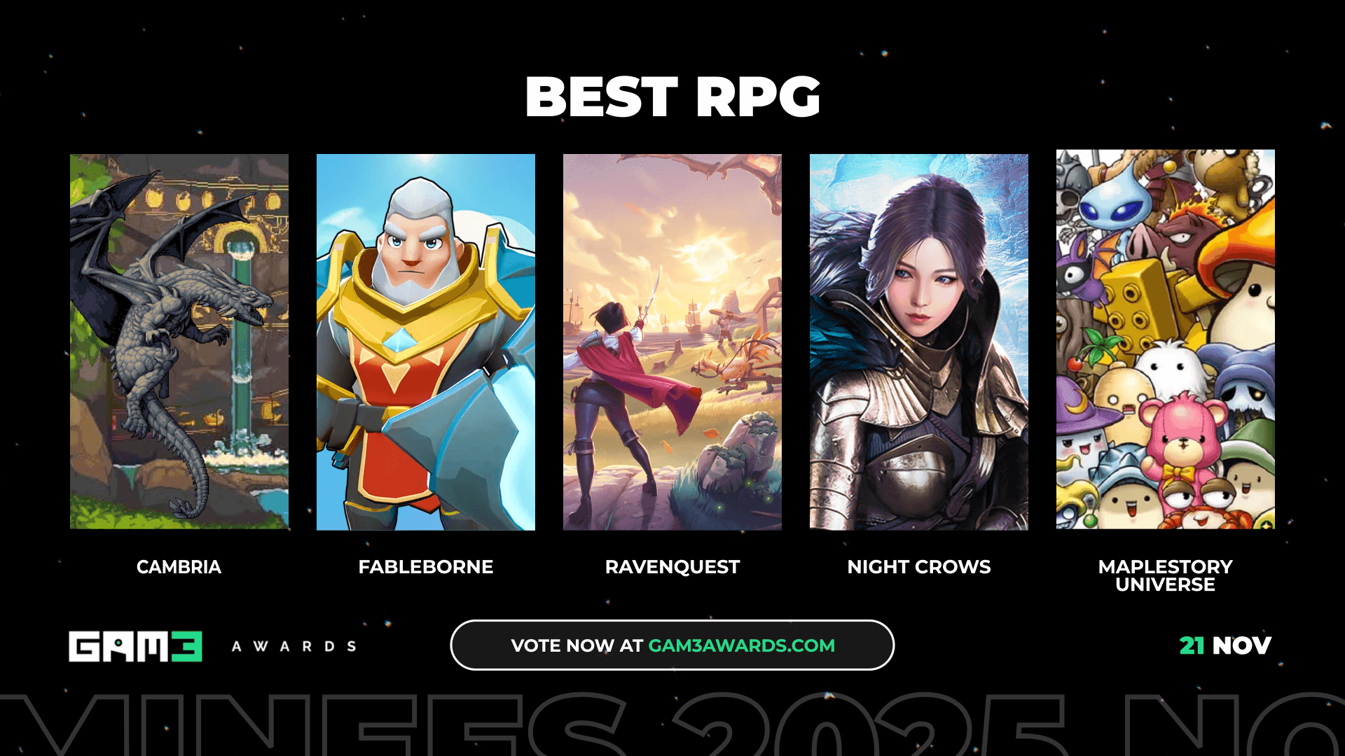 GAM3 Awards 2025 Best RPG Nominees image