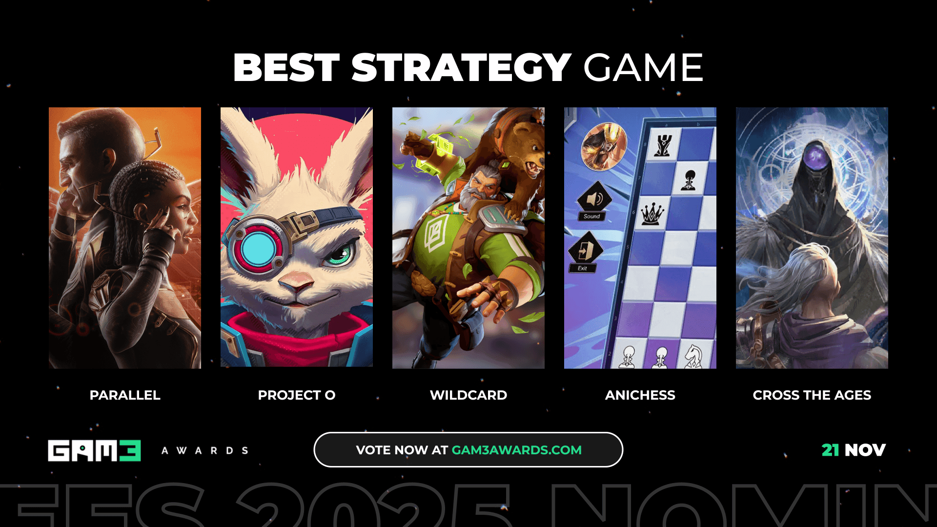 GAM3 Awards 2025 Best Strategy Nominees