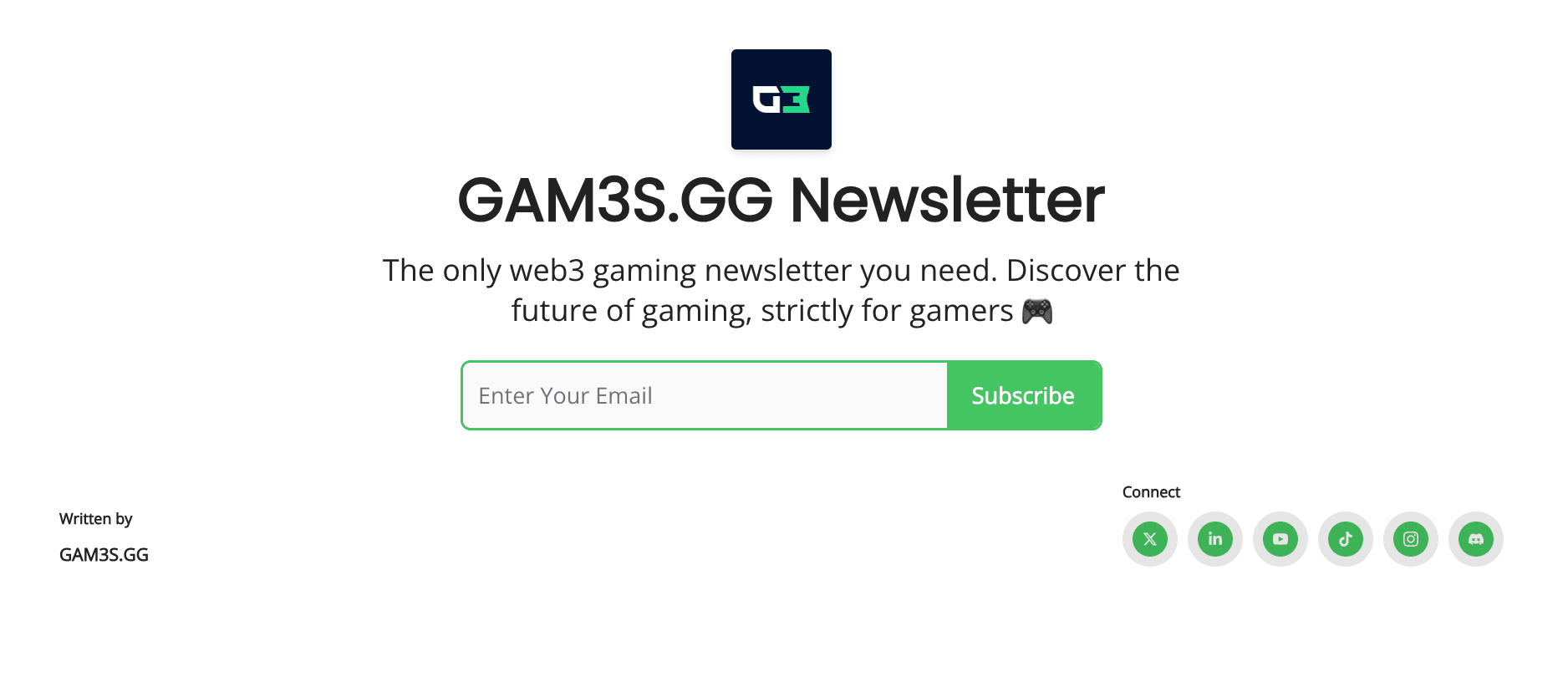 GAM3S.GG Newsletter