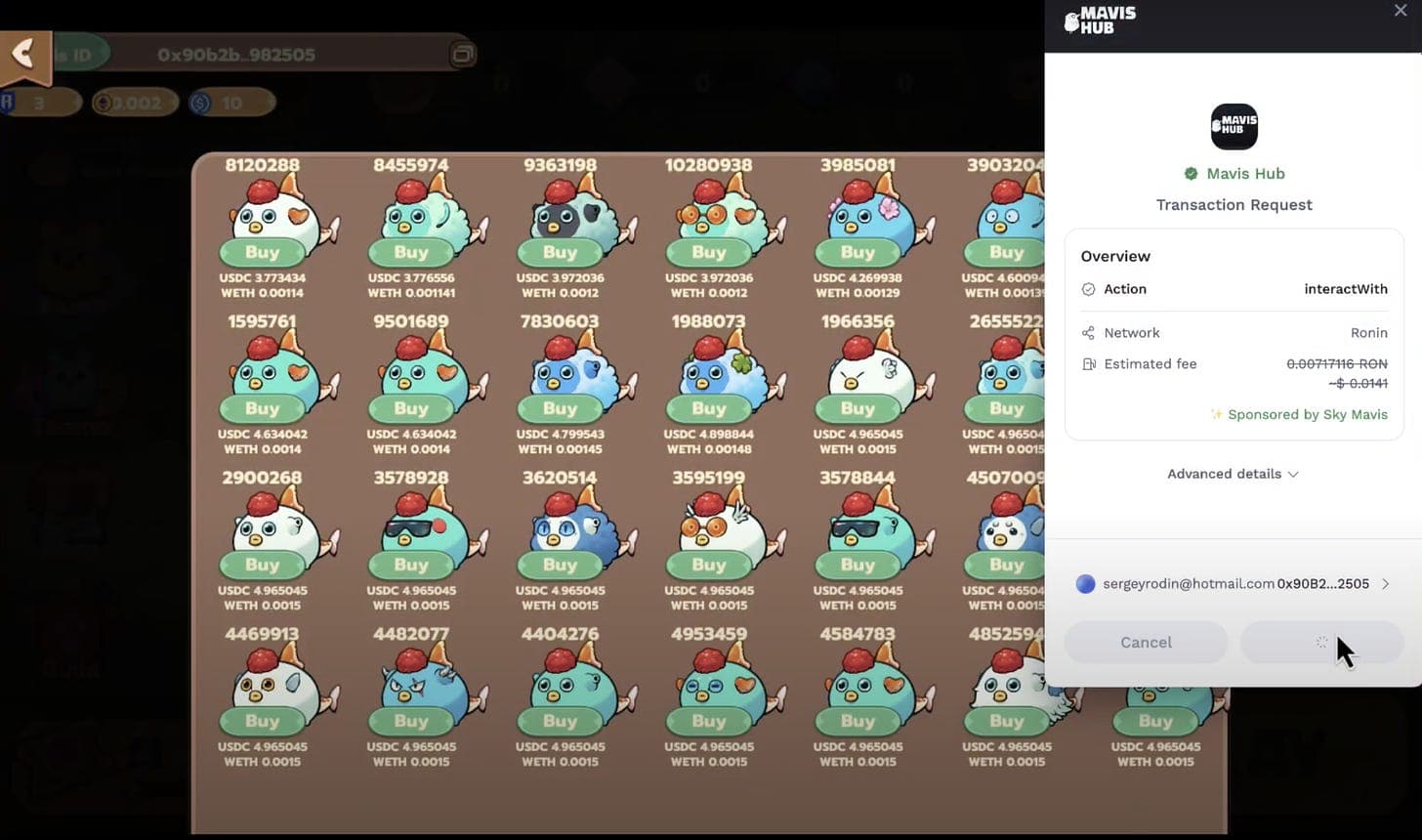 Sky Mavis Introduces Sponsored Transactions on Ronin