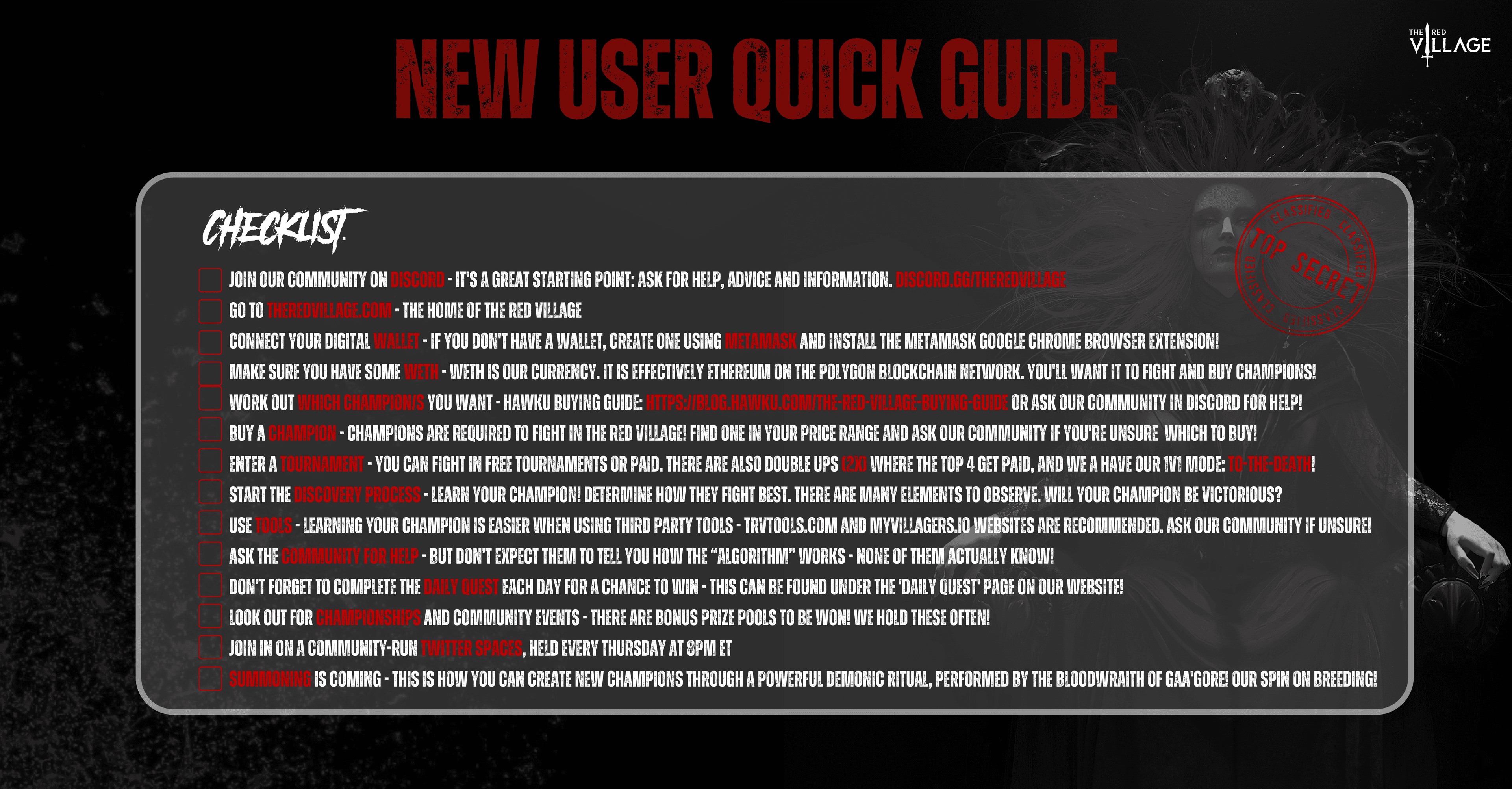 The Red Village how to get started.png