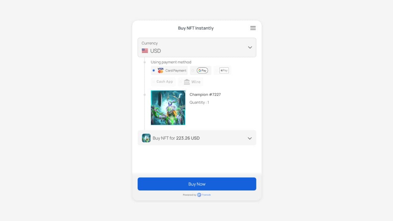 Transak NFT Checkout Now Integrated with Sequence