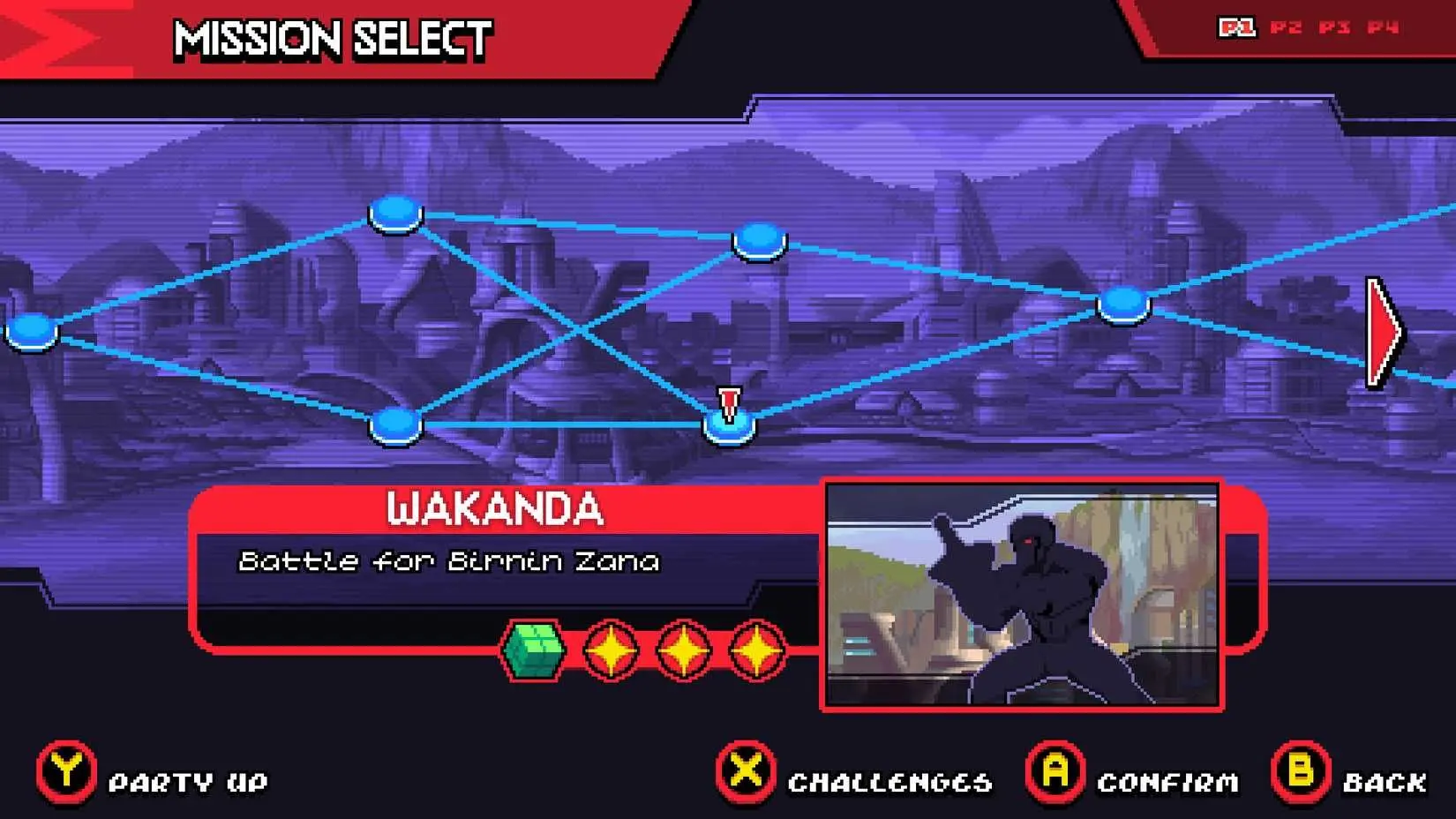 Mission select navigation