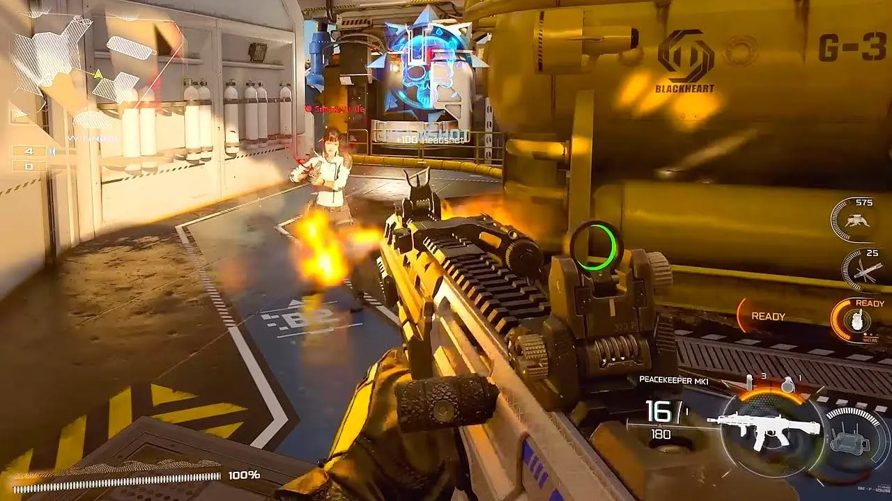 In-mission tactical display showing teammate positions and objectives