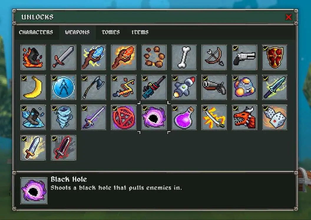 Weapon unlock requirements