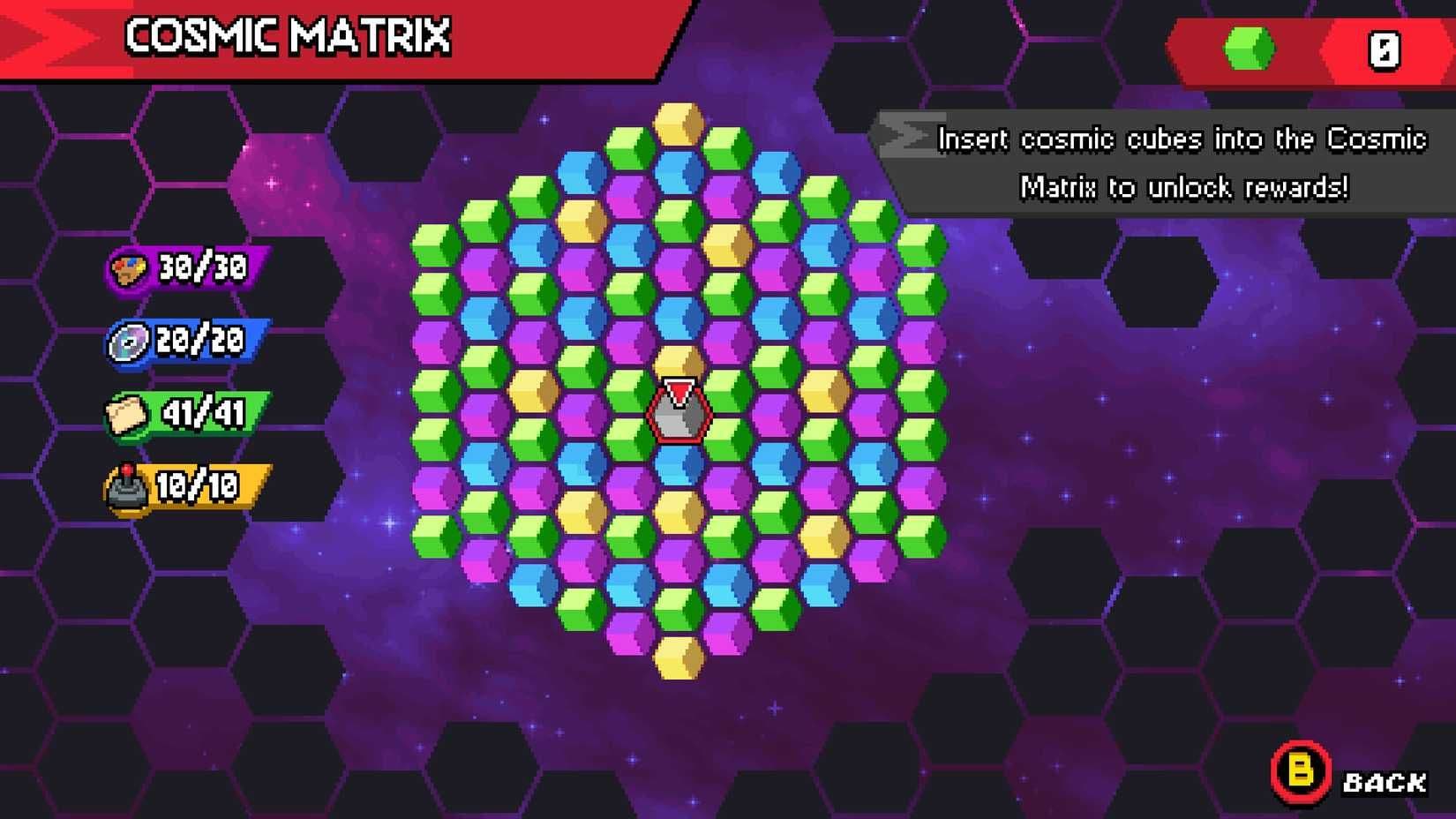 Cosmic Matrix unlock screen