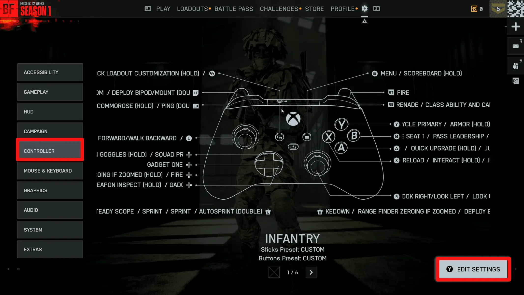 PS5 settings in Battlefield 6 Redsec ...