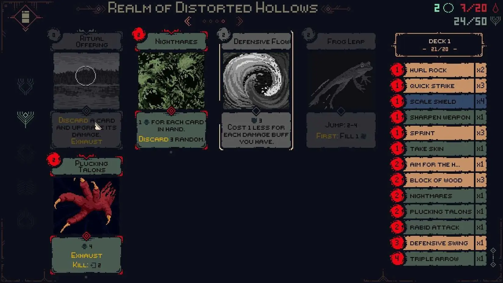 Card crafting resource screen