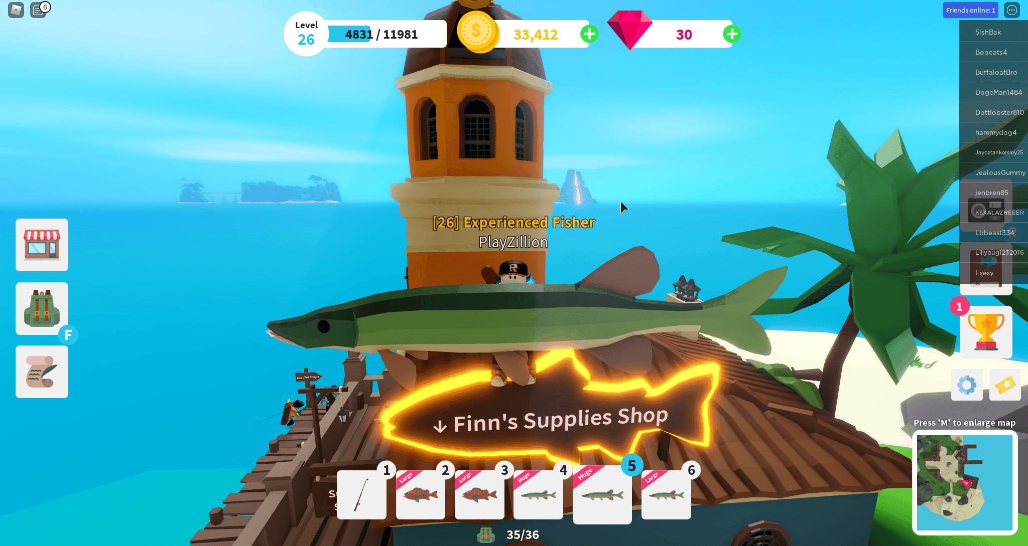 New fishing controls