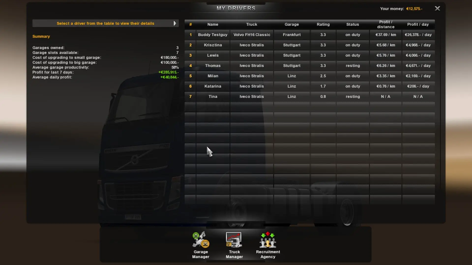 Skill progression menu