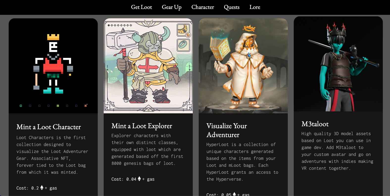 what are NFT Games - Loot example
